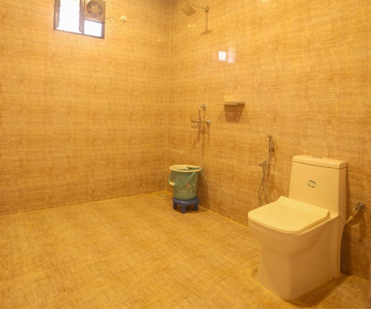 Modern bathroom with premium amenities in Luxury Chalet at South Goa resort